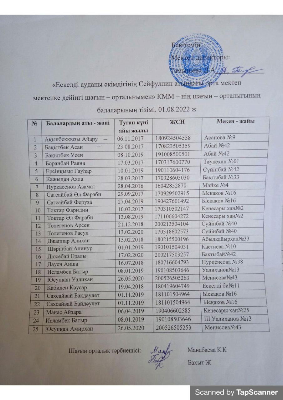 Мектепке дейінгі шағын орталық