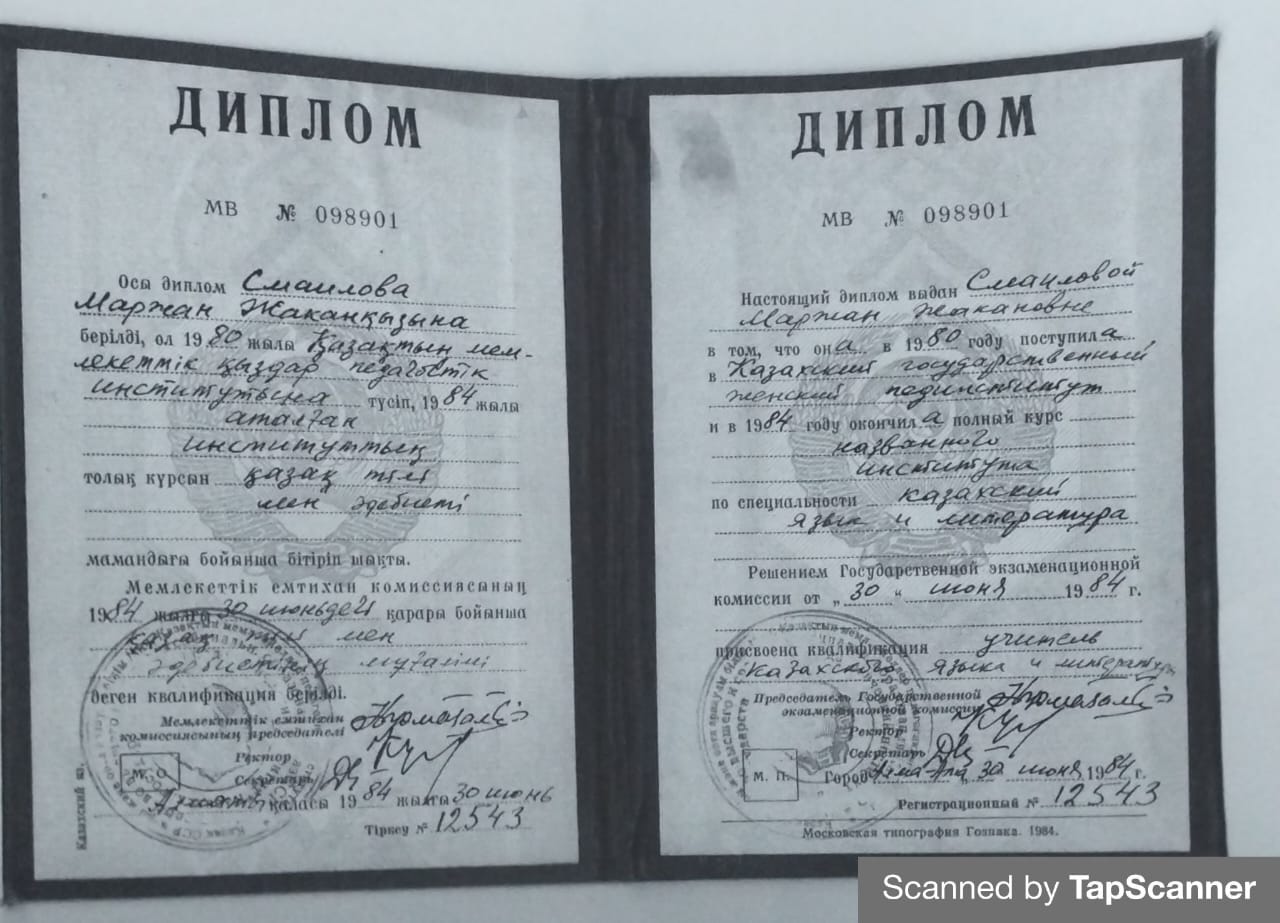 Қазақ тілі мен әдебиет пән бірлестігі дипломдар