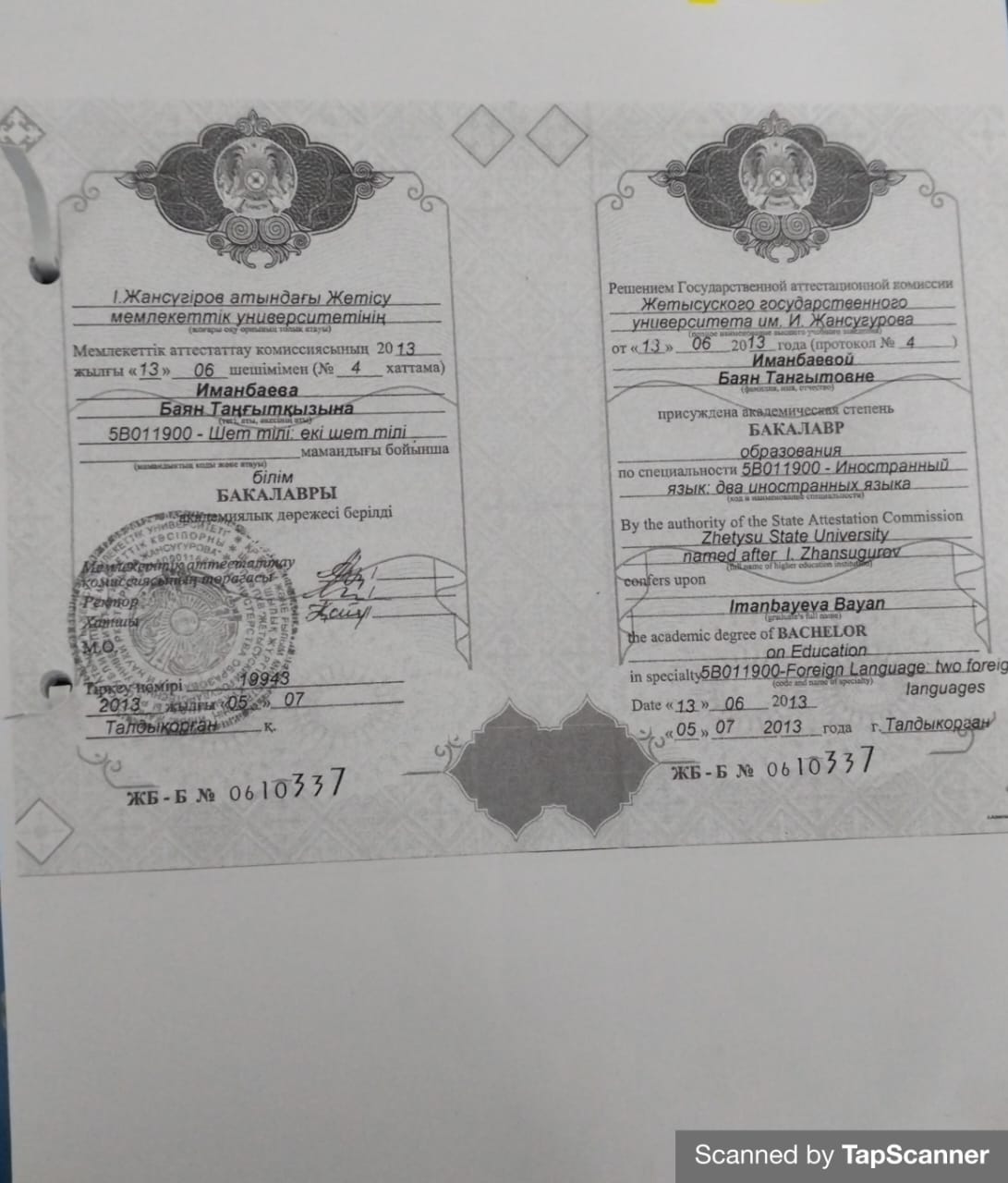 Ағылшын тілі пән  бірлестігі дипломдар